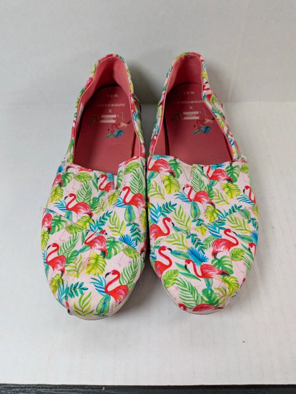 TOMS x Paper Source Flamingo Ballet Flats Women’s 8.5 Summer Vacation